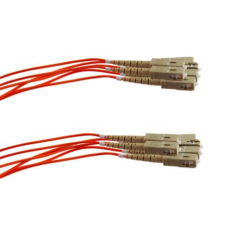 6 Strand SC/UPC-SC/UPC OM1 Multimode Distribution Cable, 5.0mm Riser Jacket, 2.0mm breakout at 0.5M - 10 meters