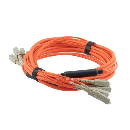 6 Strand SC/UPC-SC/UPC OM1 Multimode Distribution Cable, 5.0mm Riser Jacket, 2.0mm breakout at 0.5M - 10 meters