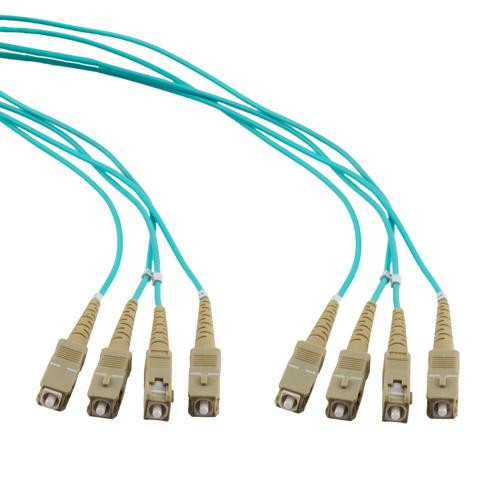 4 Strand SC/UPC-SC/UPC OM3 Multimode Distribution Cable, 4.8mm Plenum Jacket, 2.0mm breakout at 0.5M - 10 meters