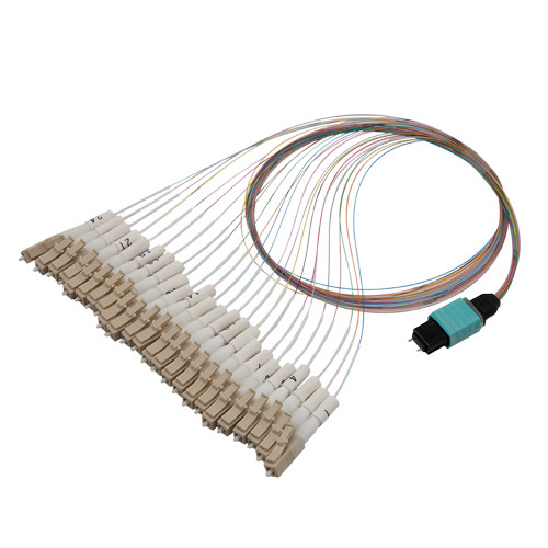 Patch Cord Multimode OM3 24 Cores MPO Male to LC/UPC 0.25mm PVC colored with number ring 0.5M