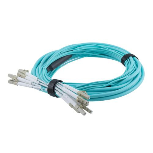 6 Strand LC/UPC-LC/UPC OM3 Multimode Distribution Cable, 5.0mm Plenum Jacket, 2.0mm breakout at 0.5M - 10 meters