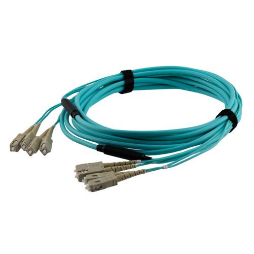4 Strand SC/UPC-SC/UPC OM3 Multimode Distribution Cable, 4.8mm Plenum Jacket, 2.0mm breakout at 0.5M - 15 meters