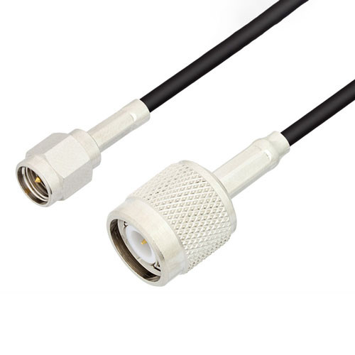 SMA Male to TNC Male Cable Assembly using RG174 Coax, 2 FT , LF Solder