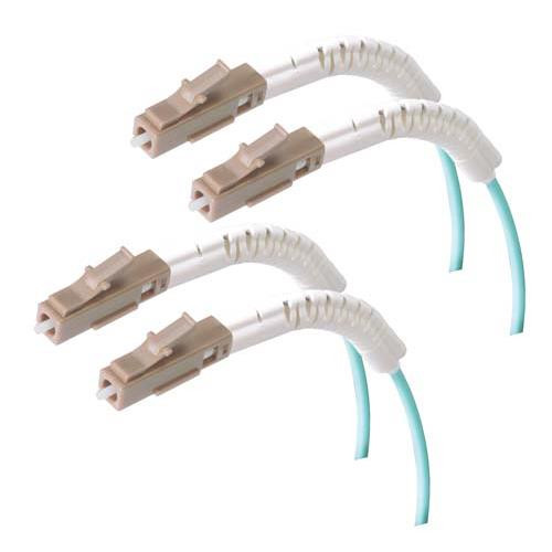 OM3 50/125, 10G Multimode Fiber Optic LC Flex Boot Assembly, 10.0m