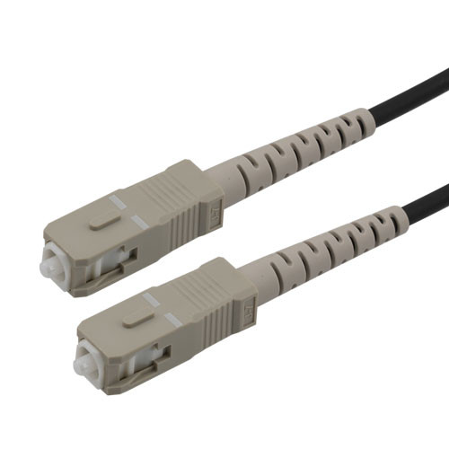 Fiber Optic Patch Cable SC/UPC to SC/UPC Simplex 50/125 OM4 MMF 3.0mm Black, (LSZH) w/ internal spiral armor, 15 meter