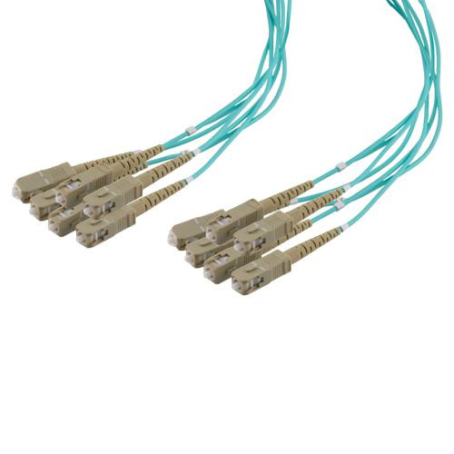 6 Strand SC/UPC-SC/UPC OM3 Multimode Distribution Cable, 5.0mm Plenum Jacket, 2.0mm breakout at 0.5M - 15 meters