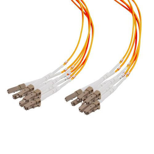 6 Strand LC/UPC-LC/UPC OM1 Multimode Distribution Cable, 5.0mm Plenum Jacket, 2.0mm breakout at 0.5M - 15 meters
