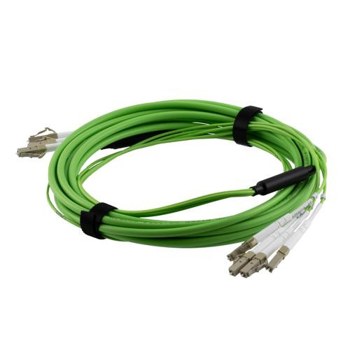 4 Strand LC/UPC-LC/UPC OM5 Multimode Distribution Cable, 4.8mm Plenum Jacket, 2.0mm breakout at 0.5M - 10 meters