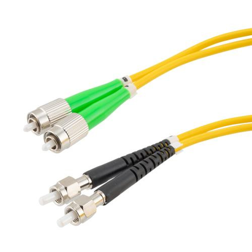 Fiber Optic Patch Cable SMA/APC-FC/APC Duplex  9.25/125 OS1 Single Mode Fiber 3.0mm PVC Jacket 1 m