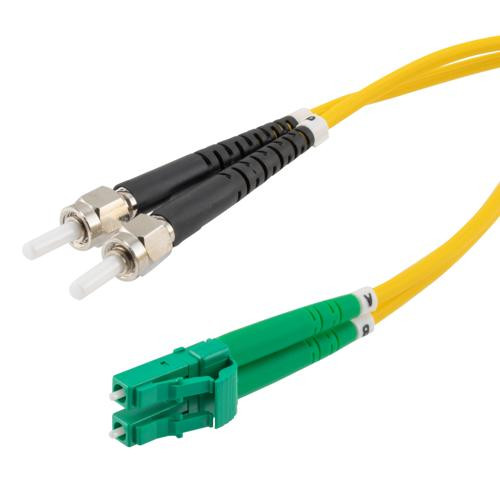Fiber Optic Patch Cable SMA/APC-LC/APC Duplex  9.25/125 OS1 Single Mode Fiber 3.0mm PVC Jacket 1 m
