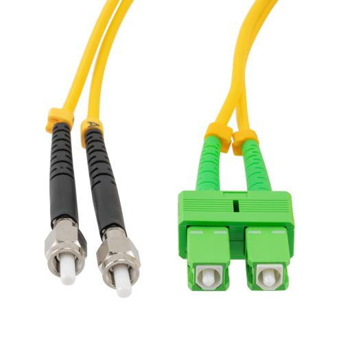 Fiber Optic Patch Cable SMA/APC-SC/APC Duplex  9.25/125 OS1 Single Mode Fiber 3.0mm PVC Jacket 1 m