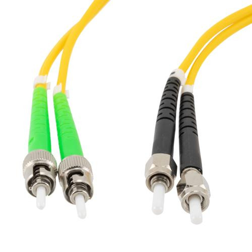 Fiber Optic Patch Cable SMA/APC-ST/APC Duplex  9.25/125 OS1 Single Mode Fiber 3.0mm PVC Jacket 1 m