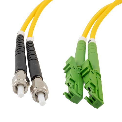 Fiber Optic Patch Cable SMA/APC-E2000/APC Duplex  9.25/125 OS1 Single Mode Fiber 3 mm PVC Jacket 1 m