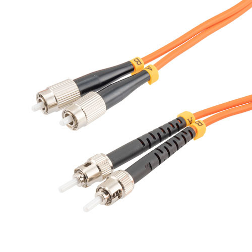 Fiber Optic Patch Cable FC/PC-ST/PC Duplex 100/140 Large Core Multimode Fiber 3.0mm PVC 5 m