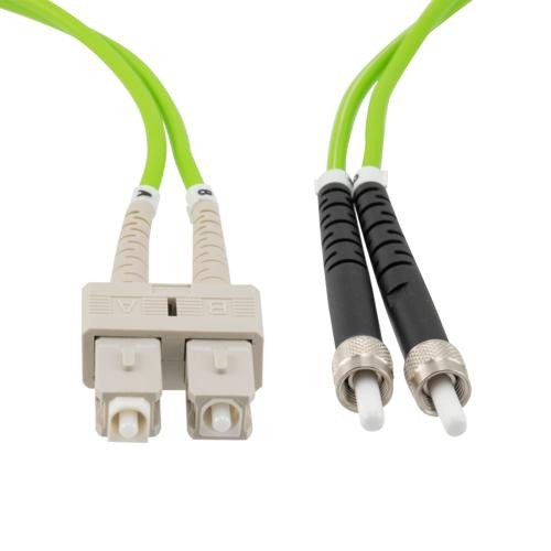 Fiber Optic Patch Cable SMA/PC-SC/PC Duplex 50/125 OM5 Multimode Fiber 3.0mm PVC Jacket 1 meter