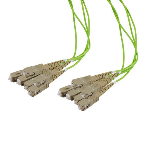 6 Strand SC/UPC-SC/UPC OM5 Multimode Distribution Cable, 5.0mm Riser Jacket, 2.0mm breakout at 0.5M - 10 meters