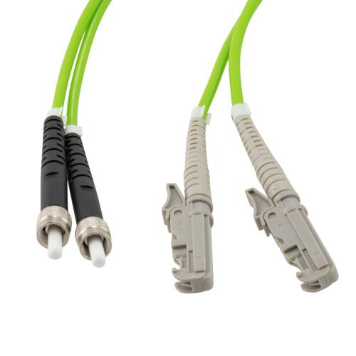 Fiber Optic Patch Cable SMA/PC-E2000/PC Duplex 50/125 OM5 Multimode Fiber 3.0mm PVC Jacket 1 meter