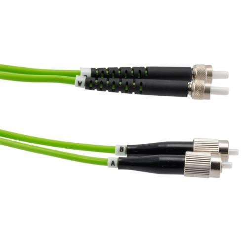 Fiber Optic Patch Cable SMA/PC-FC/PC Duplex 50/125 OM5 Multimode Fiber 3.0mm PVC Jacket 5 meters