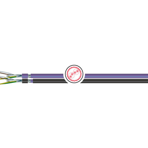 CAN BUS, Controller Area Network Bulk Cable, 1 Pair, 120 Ohm, 24AWG Stranded, 300V, SF/UTP Double Shielded, UL CMX PVC, Violet, PER FOOT