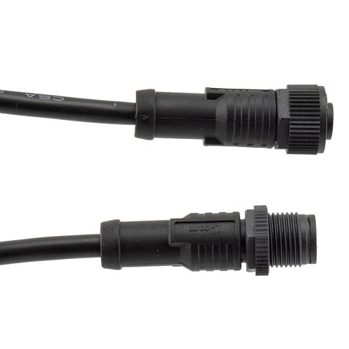 M12 5 Position A-code Male to Female Sensor Actuator Signal Cable, Light Weight Plastic Nut, 22AWG, PVC, IP68 Waterproof, Black, 1M
