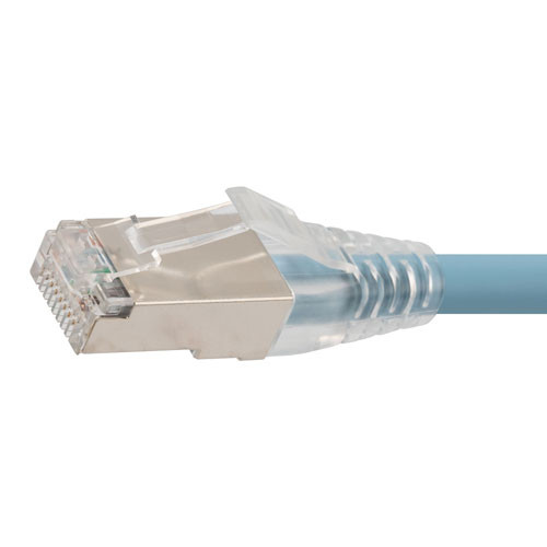 Category 6, Gigabit TAA Compliant Ethernet RJ45 Cable Assembly, 26AWG Stranded, SF/UTP Double Shielded Braid + Foil, LSZH, Blue, 10F
