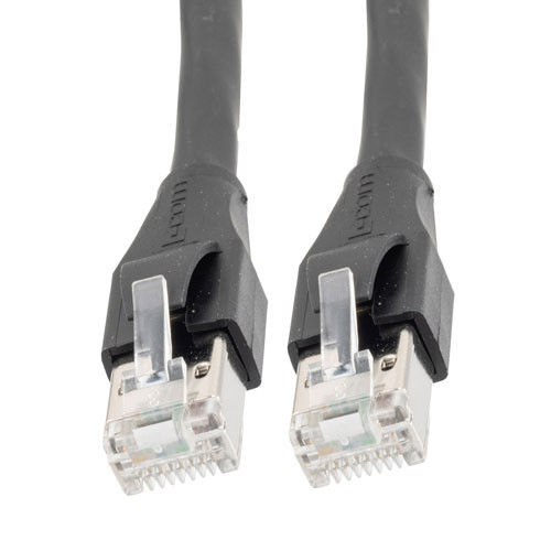 Double Shielded LSZH 26 AWG Stranded Cat 6 RJ45/RJ45 Patch Cord, Black, 6.0 Ft