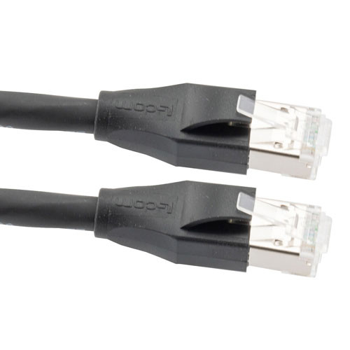Double Shielded LSZH 26 AWG Stranded Cat 6 RJ45/RJ45 Patch Cord, Black, 11.0 Ft