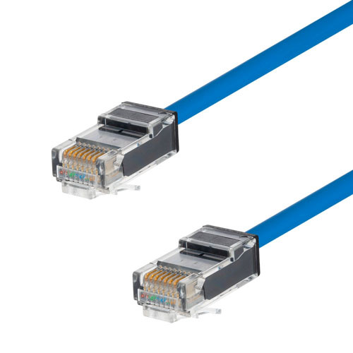 Category 6 Slim Ethernet Patch Cable, Unshielded, Dual Rated CM-LSZH, Blue, 1.0Ft