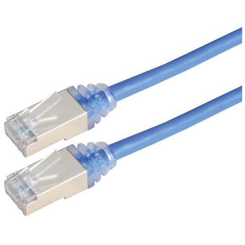 Category 6a Slim Ethernet Patch Cable, Shielded, Blue, 5.0Ft