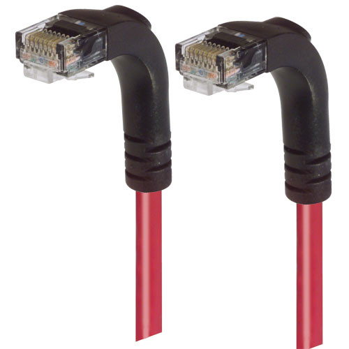 Category 6 LSZH Right Angle Patch Cable, Right Angle Down/Right Angle Down, Red, 15.0 ft