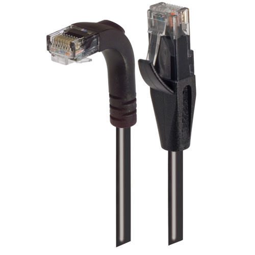 Category 6 LSZH Right Angle Patch Cable, Straight/Right Angle Down, Black, 30.0 ft