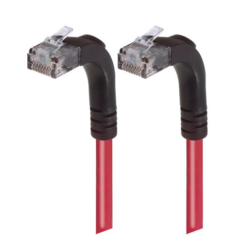 Category 6 LSZH Right Angle Patch Cable, Right Angle Up/Right Angle Up, Red, 15.0 ft