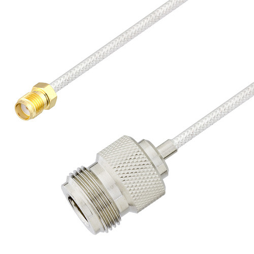 N Female to SMA Female Cable Assembly using LC085TB Coax, 1.5 FT