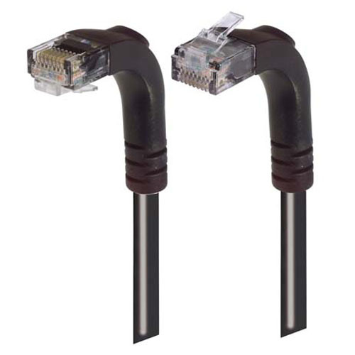 Category 6 Right Angle Patch Cable, Right Angle Up/Right Angle Down - Black 2.0 ft