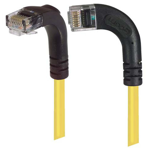 Category 6 Right Angle Patch Cable, RA Left Exit/Right Angle Down- Yellow 2.0 ft