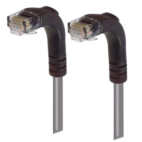 Category 6 Right Angle RJ45 Ethernet Patch Cords - RA (Down) to RA (Down) - Gray, 5.0Ft