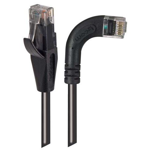 Category 6 Right Angle RJ45 Ethernet Patch Cords - Straight to RA (Right) - Black, 10.0Ft
