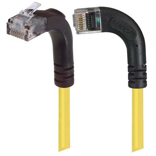 Category 6 Right Angle Patch Cable, RA Left Exit/Right Angle Up- Yellow 5.0 ft