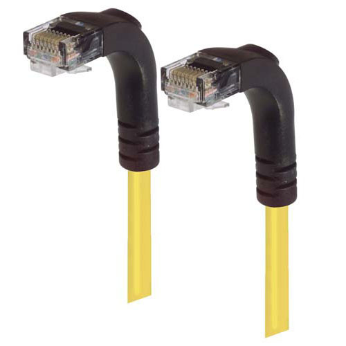 Category 6 Right Angle RJ45 Ethernet Patch Cords - RA (Down) to RA (Down) - Yellow, 20.0Ft