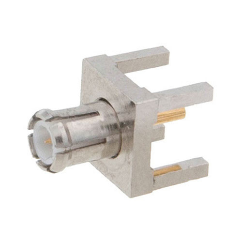 MCX Plug Connector Solder Attachment Thru Hole PCB, .200 inch x .052 inch Hole Spacing