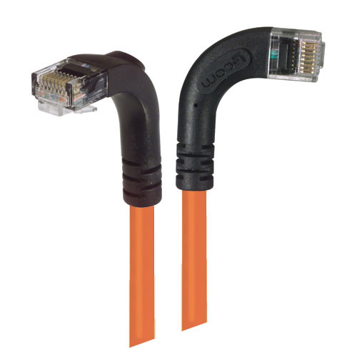 Category 6 Right Angle Patch Cable, RA Right Exit/Right Angle Down- Orange 10.0 ft