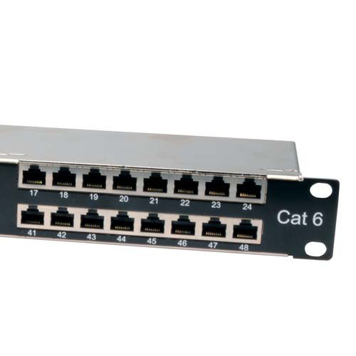Cat6 Patch Panel, 48-Port Shielded EIA568A/B