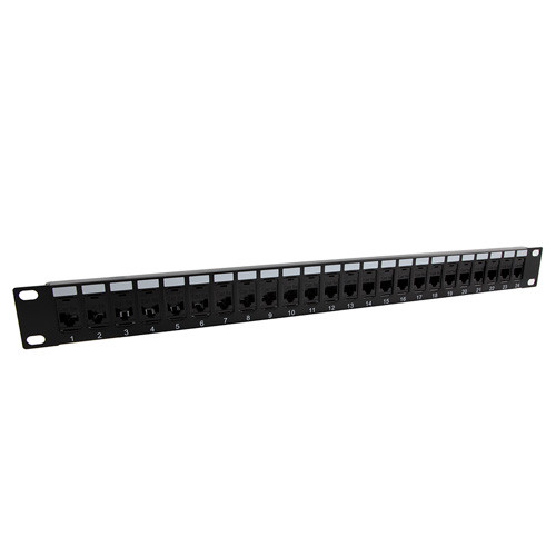 1.75"x19" (1U) 24 Port Category 5e Feed-Thru Coupler panel with Cable Manager