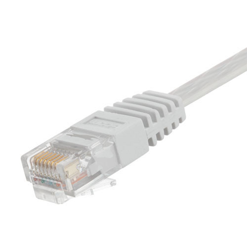 Category 5E Flat Patch Cable, RJ45 / RJ45, White, 7.0 ft