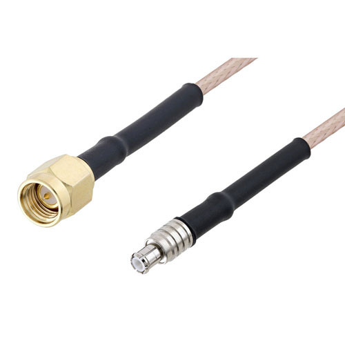 SMA Male to MCX Plug Cable Assembly using RG-316 Coax, 6 FT with HeatShrink, LF Solder