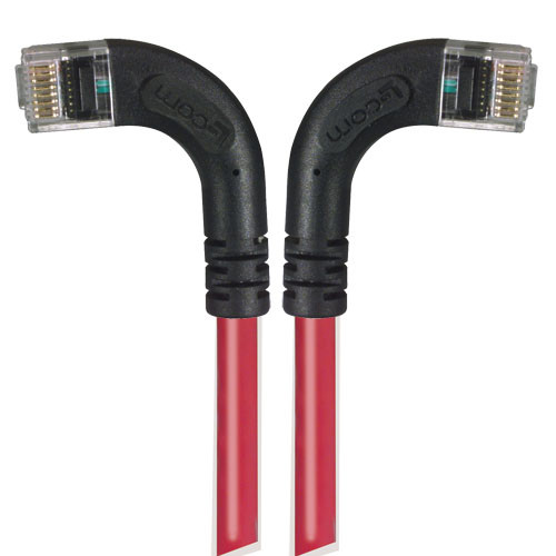 Category 5E LSZH Right Angle Patch Cable, Right Angle Left/Right Angle Right, Red, 15.0 ft