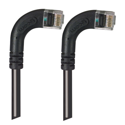 Category 5E LSZH Right Angle Patch Cable, Right Angle Right/Right Angle Right, Black, 3.0 ft