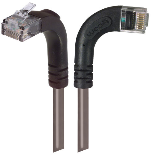 Category 5E LSZH Right Angle Patch Cable, Right Angle Right/Right Angle Up, Gray, 3.0 ft