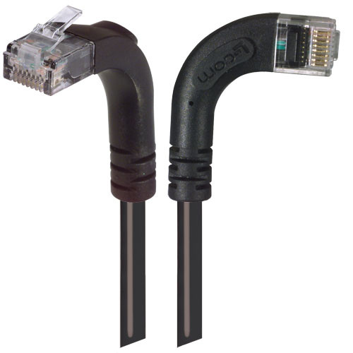 Category 5E LSZH Right Angle Patch Cable, Right Angle Right/Right Angle Up, Black, 3.0 ft
