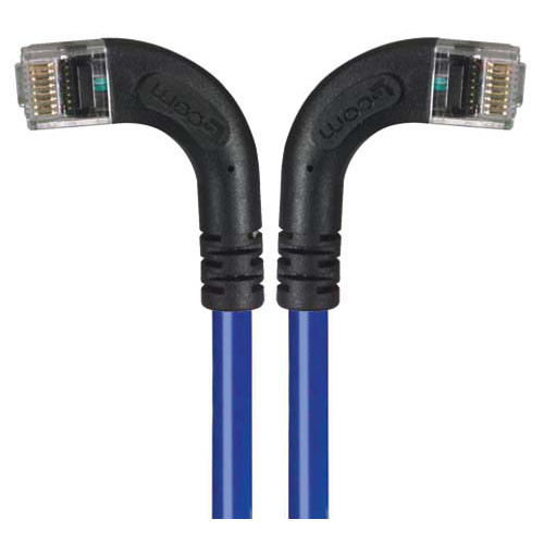 Category 5E Right Angle Patch Cable, RA Left Exit/RA Right Exit, Blue 2.0 ft